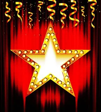 Star retro light banner Stock Illustration