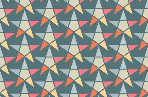 Star retro pattern dark geometric aged disco flat Stock Illustration
