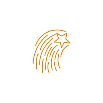 Star rising. Vector hand drawn line icon template Illustrazione stock