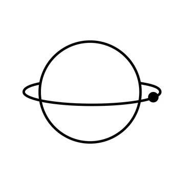 Star rotating around a planet Stock Illustration