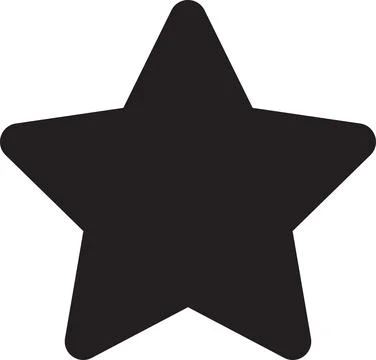 Star Round shape, Rounded stars icon, Star icon, stars rating icon, Black S.. Illustrazione stock