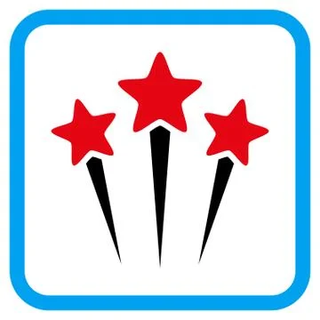 Star Salute Vector Icon in a Frame Illustrazione stock