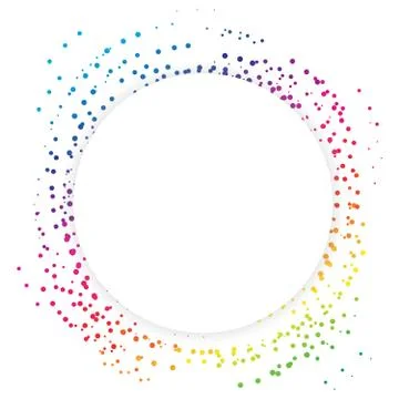 Star, scatter, spots magic galaxy celebration party with circles frame Stock Illustration