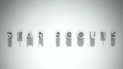 Star scouts 3D title animation with shadows on a white background Stock Footage 296860886
