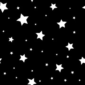 Star seamless pattern Black and white big 스톡 일러스트