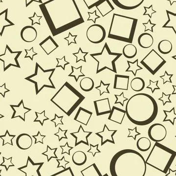 Star seamless pattern. Dark stars on bright background Stock Illustration