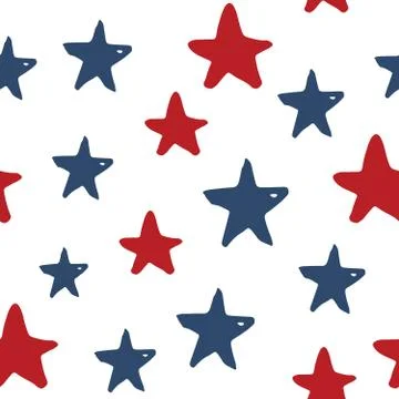 Star seamless pattern, Hand drawn sketched doodle stars, vector illustration 스톡 일러스트