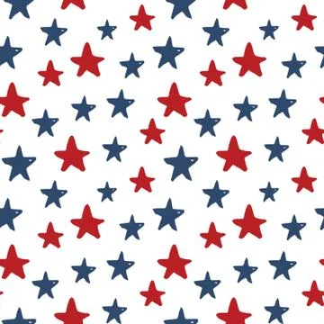 Star seamless pattern, Hand drawn sketched doodle stars, vector illustration Illustrazione stock