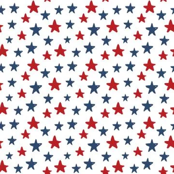 Star seamless pattern, Hand drawn sketched doodle stars, vector illustration イラスト素材