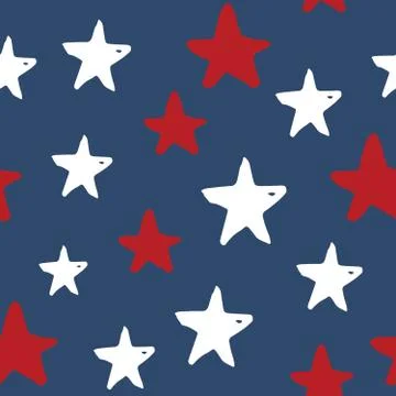 Star seamless pattern, Hand drawn sketched doodle stars, vector illustration 스톡 일러스트