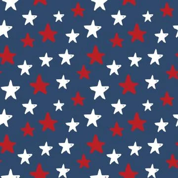 Star seamless pattern, Hand drawn sketched doodle stars, vector illustration Illustrazione stock