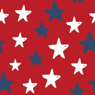 Star seamless pattern, Hand drawn sketched doodle stars, vector illustration Illustrazione stock