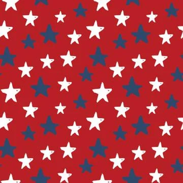 Star seamless pattern, Hand drawn sketched doodle stars, vector illustration 스톡 일러스트