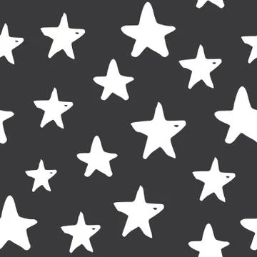 Star seamless pattern, Hand drawn sketched doodle stars, vector illustration 스톡 일러스트