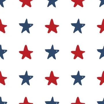 Star seamless pattern, Hand drawn sketched doodle stars, vector illustration Illustrazione stock