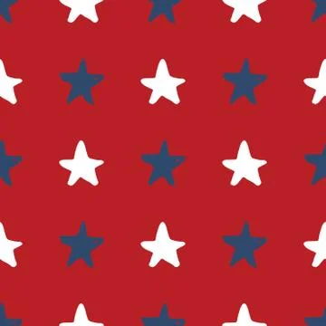 Star seamless pattern, Hand drawn sketched doodle stars, vector illustration 스톡 일러스트