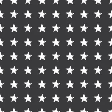 Star seamless pattern, Hand drawn sketched doodle stars, vector illustration 스톡 일러스트