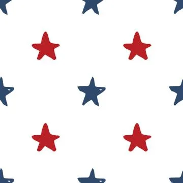 Star seamless pattern, Hand drawn sketched doodle stars, vector illustration Illustrazione stock