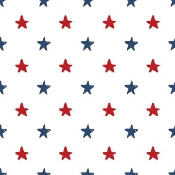 Star seamless pattern, Hand drawn sketched doodle stars, vector illustration Stock Illustration