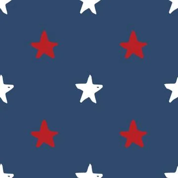 Star seamless pattern, Hand drawn sketched doodle stars, vector illustration 스톡 일러스트