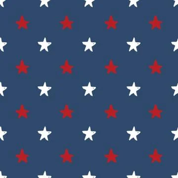 Star seamless pattern, Hand drawn sketched doodle stars, vector illustration Illustrazione stock