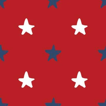 Star seamless pattern, Hand drawn sketched doodle stars, vector illustration Illustrazione stock