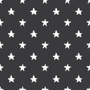 Star seamless pattern, Hand drawn sketched doodle stars, vector illustration Illustrazione stock