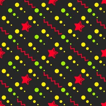 Star Seamless Pattern, Hand Drawn Sketched Doodle Stars, Vector Illustration 스톡 일러스트