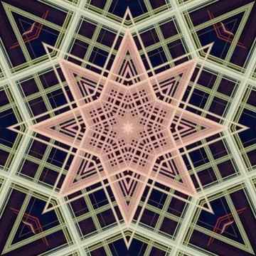 Star seamless pattern. Line pattern.  Kaleidoscopic background 写真素材