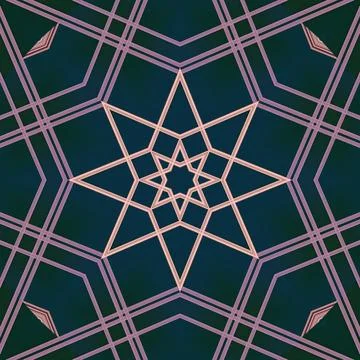 Star seamless pattern. Line pattern.  Kaleidoscopic background Foto stock