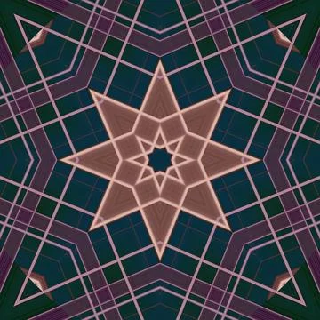 Star seamless pattern. Line pattern.  Kaleidoscopic background Foto stock