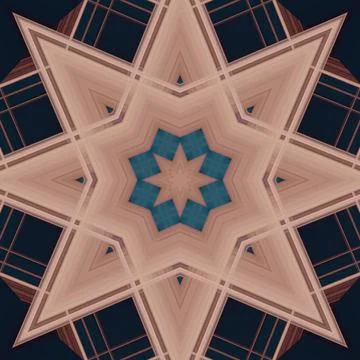 Star seamless pattern. Line pattern.  Kaleidoscopic background 写真素材