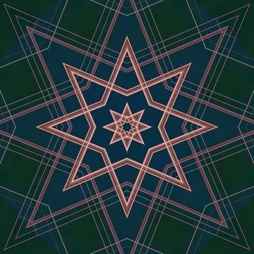 Star seamless pattern. Line pattern.  Kaleidoscopic background 写真素材