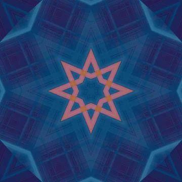 Star seamless pattern. Line pattern.  Kaleidoscopic background 写真素材