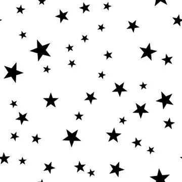 Star seamless pattern. Night, space or christmas theme. Flat vector background Stock Illustration