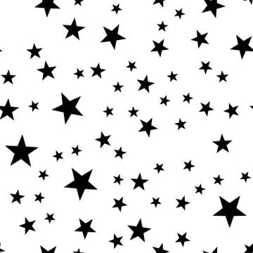 Star seamless pattern. Night, space or christmas theme. Flat vector background Stock Illustration