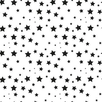 Star seamless pattern. Repeating black stars isolated on white background Stock Illustration