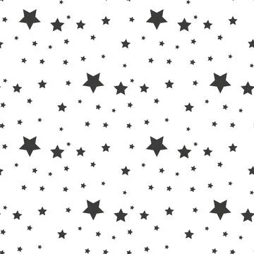 Star seamless pattern. Repeating black stars isolated on white background Stock Illustration