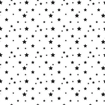 Star seamless pattern. Repeating black stars isolated on white background. .. 库存插图