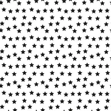Star seamless pattern. Repeating black stars isolated on white background. .. Stockillustratie
