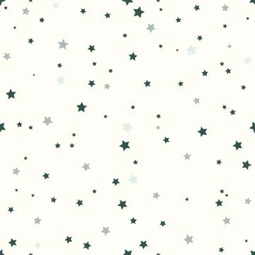 Star seamless pattern. White and grey retro background. Chaotic elements. A.. 스톡 일러스트