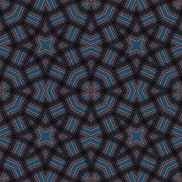 Star seamless pattern. Woven pattern of lines. Illustrazione stock
