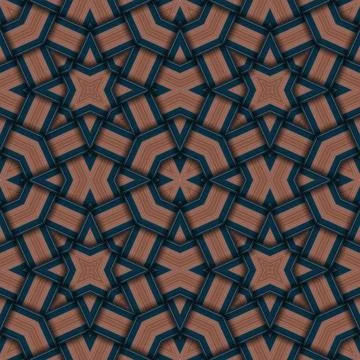 Star seamless pattern. Woven pattern of lines. Stock Illustration