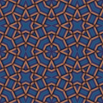 Star seamless pattern. Woven pattern of lines. Illustrazione stock