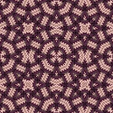 Star seamless pattern. Woven pattern of lines. Stock Illustration