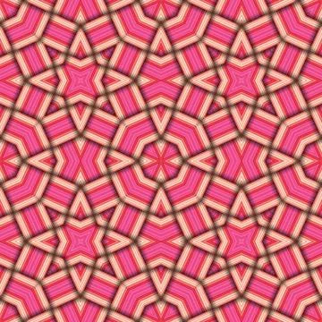 Star seamless pattern. Woven pattern of lines. Stock Illustration