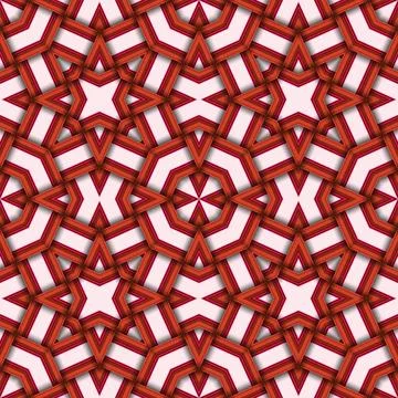 Star seamless pattern. Woven pattern of lines. Stock Illustration