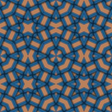 Star seamless pattern. Woven pattern of lines. Stock Illustration