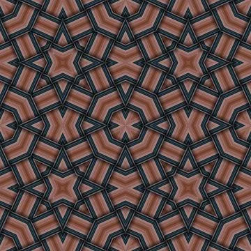 Star seamless pattern. Woven pattern of lines. Stock Illustration