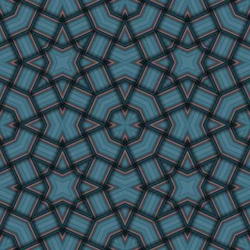 Star seamless pattern. Woven pattern of lines. Stock Illustration